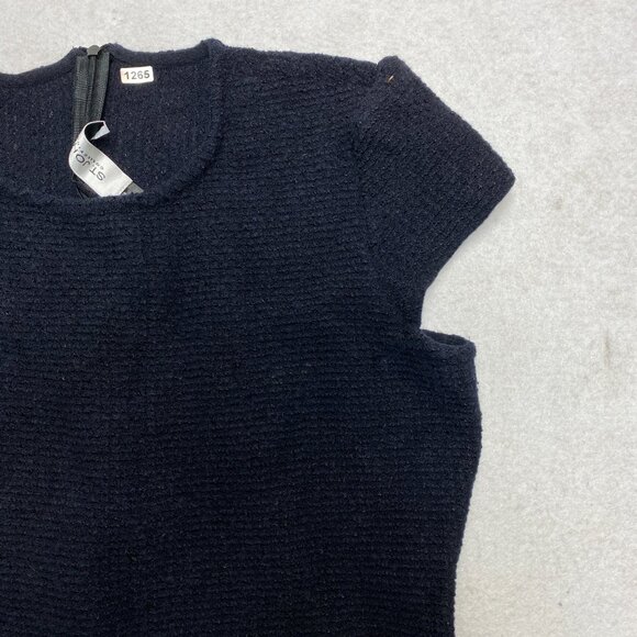 St. John Knit Dress Women's 16 Black Tweed Wool Blend Mini Classic - Picture 3 of 12